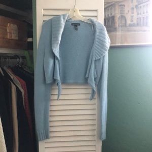 Blue Angora sweater/shrug. Never worn